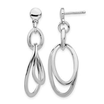Leslie's Sterling Silver Rhodium-plated Polished Dangle Earrings