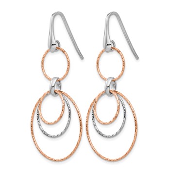 Leslie's Sterling Silver Rose-Gold-plated D/C Dangle Earrings — alternate view