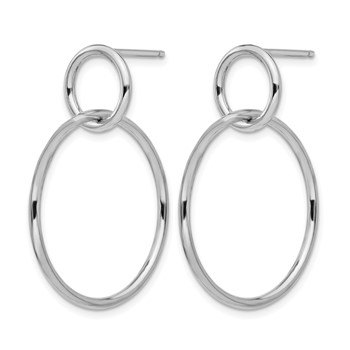 Leslie's Sterling Silver RH-plated Polished Post Dangle Earrings — alternate view