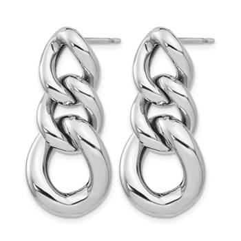Leslie's Sterling Silver RH-plated Polished Post Dangle Earrings — alternate view