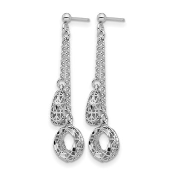 Leslie's Sterling Silver Polished D/C Circle Dangle Earrings — alternate view