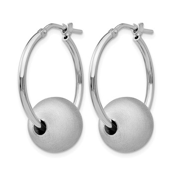 Leslie's SS RH-plated Radiant Essence Brushed & Polished Hoop Earrings — alternate view