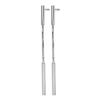 Leslie's Sterling Silver Rhod-plat Polished Bar Post Dangle Earrings — alternate view