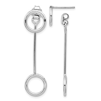 Leslie's Sterling Silver Rhod-plt Polished Front & Back Post Dangle Earring
