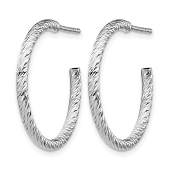 Leslie's Sterling Silver Rhod Radiant Essence D/C Hoop Earrings — alternate view