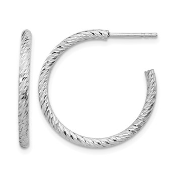 Leslie's Sterling Silver Rhod Radiant Essence D/C Hoop Earrings