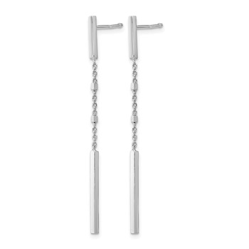 Leslie's Sterling Silver Rhodium-plated Polished Post Dangle Earrings — alternate view