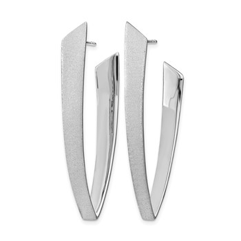 Leslie's Sterling Silver Rhodium-plated Sand-finish Post Dangle Earrings — alternate view