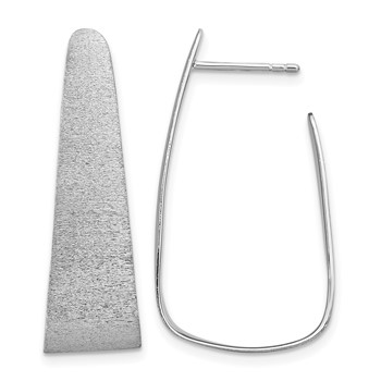 Leslie's Sterling Silver Rhodium-plated Sand-finish Post Dangle Earrings