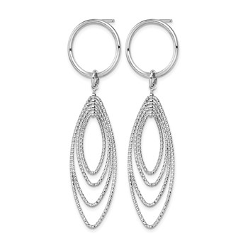 Leslie's Sterling Silver Rhodium-plated Post Dangle Earrings — alternate view