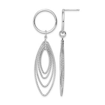 Leslie's Sterling Silver Rhodium-plated Post Dangle Earrings