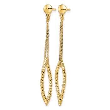 Leslie's Sterling Silver Gold-plated D/C Post Dangle Earrings — alternate view