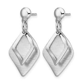 Leslie's Sterling Silver Radiant Essence Rho-pla Brush Post Dangle Earrings — alternate view