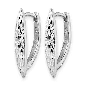 Leslie's Sterling Silver Rhod-plated D/C Hoop Earrings — alternate view