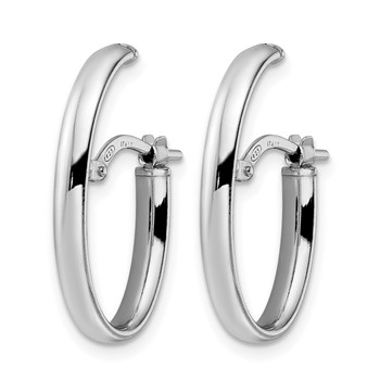 Leslie's Sterling Silver Rhod-plated Polished J-hoop Earrings — alternate view