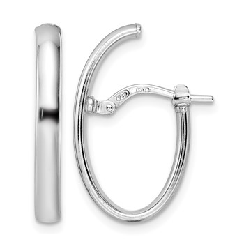 Leslie's Sterling Silver Rhod-plated Polished J-hoop Earrings