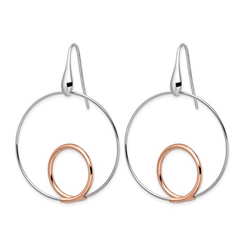 Leslie's Sterling Silver Rh-p Rose-tone Polished Dangle Earrings — alternate view