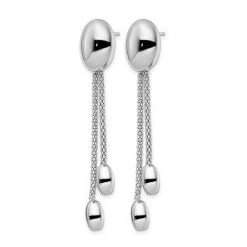 Leslie's Sterling Silver Rhod-plated Polished Post Dangle Earrings — alternate view
