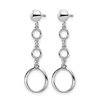 Leslie's Sterling Silver Rhod-plated Post Dangle Earrings — alternate view