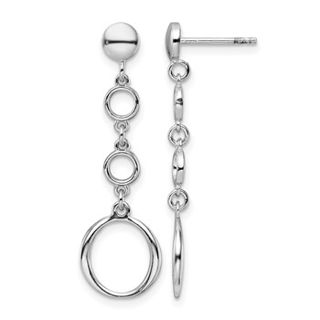Leslie's Sterling Silver Rhod-plated Post Dangle Earrings