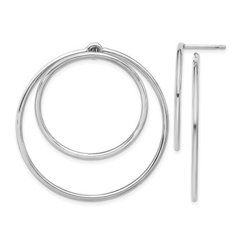 Leslie's Sterling Silver RH-plated Polished Double Circle Front and Back Ea