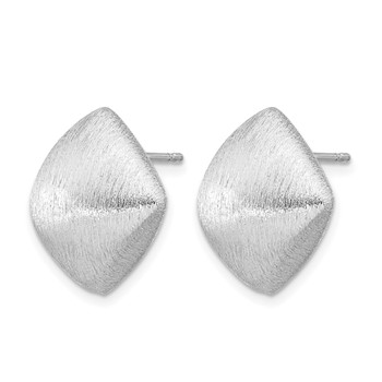 Leslie's Sterling Silver Rhodium-plated Etched Square Post Earrings — alternate view