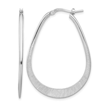 Leslie's Sterling Silver Rhodium-plated Etched Hoop Earrings