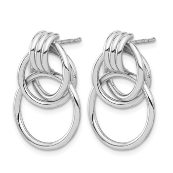 Leslie's Sterling Silver Rh-plated Polished Circle Drop Post Earrings — alternate view