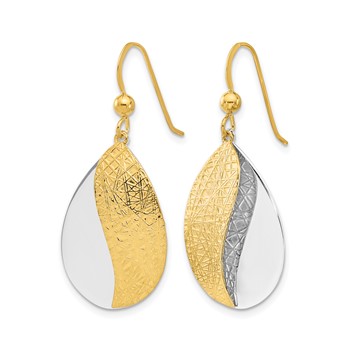 Leslie's Sterling Silver Rh-plt and Gold-tone Radiant Essence Dangle Earrin — alternate view