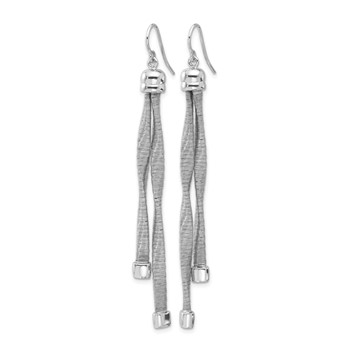Leslie's Sterling Silver Rh-pl Twist Texture Wrapped 2-strand Twist Earring — alternate view