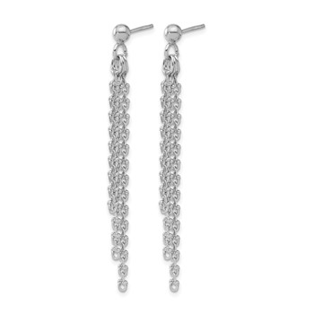 Leslie's Sterling Silver Rh-plated Polished 3-Strand Post Dangle Earrings — alternate view