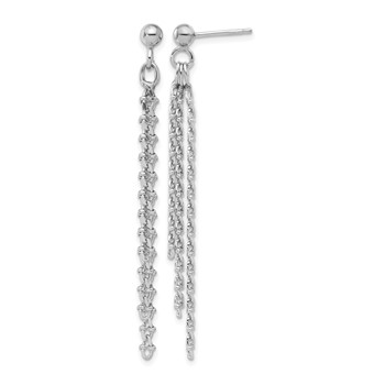 Leslie's Sterling Silver Rh-plated Polished 3-Strand Post Dangle Earrings