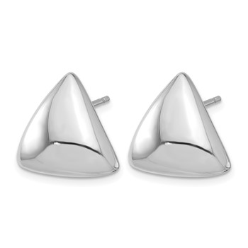 Leslie's Sterling Silver Rh-plated Polished Hollow Triangle Post Earrings — alternate view