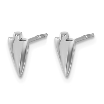 Leslie's Sterling Silver Rh-plated Polished Arrowhead Post Earrings — alternate view