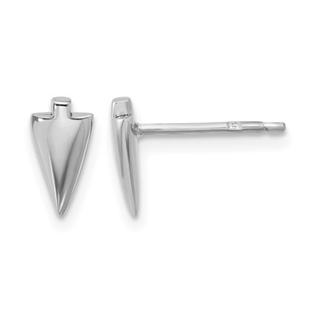 Leslie's Sterling Silver Rh-plated Polished Arrowhead Post Earrings