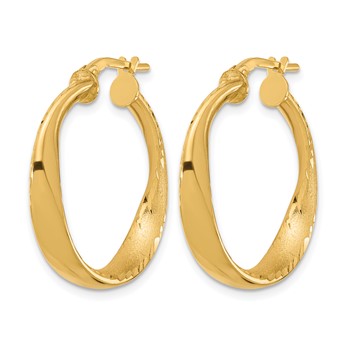 Leslie's Sterling Silver Gold-plated Polished Hoop Earrings — alternate view