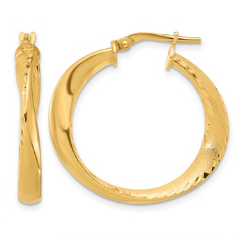 Leslie's Sterling Silver Gold-plated Polished Hoop Earrings