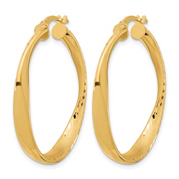 Leslie's Sterling Silver Gold-plated Polished Hoop Earrings — alternate view