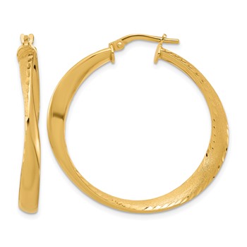 Leslie's Sterling Silver Gold-plated Polished Hoop Earrings