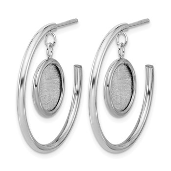 Leslie's Sterling Silver Rh-plated Radiant Essence Polished/Scratch Earring — alternate view