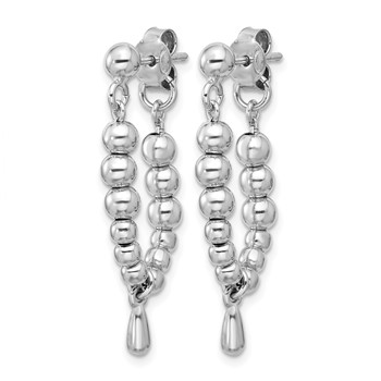 Leslie's Sterling Silver RH-plated Ball Dangle Post Earrings — alternate view