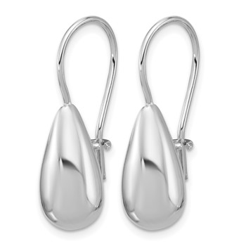 Leslie's' Sterling Silver RH-plated Polish Teardrop Dangle Earrings — alternate view
