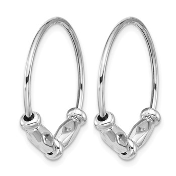 Leslie's Sterling Silver RH-plated Fancy Endless Hoop Earrings — alternate view