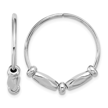 Leslie's Sterling Silver RH-plated Fancy Endless Hoop Earrings