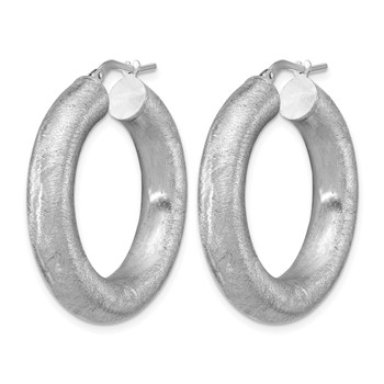 Leslie's Sterling Silver RH-plated Radiant Essence Hoop Earrings — alternate view