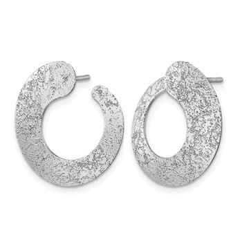 Leslie's SS RH-plt Radiant Essence Textured Tapered Circle Post Earrings — alternate view