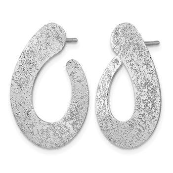 Leslie's SS RH-plated Radiant Essence Textured Teardrop Post Earrings — alternate view