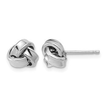 Leslie's Sterling Silver RH-plated Polished Love Knot Post Earrings