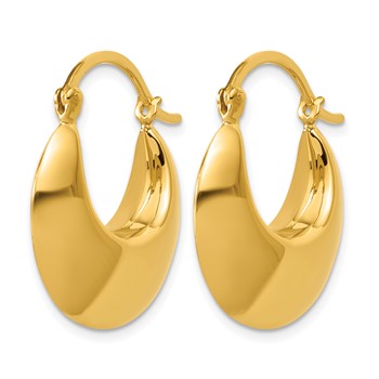 Leslie's Sterling Silver Gold-tone Polished Hoop Earrings — alternate view