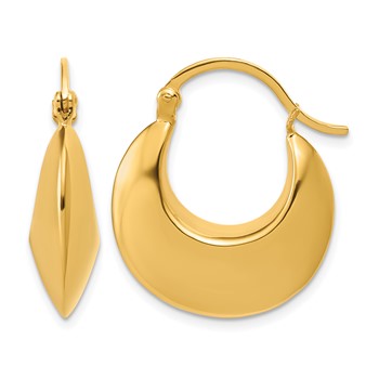 Leslie's Sterling Silver Gold-tone Polished Hoop Earrings
